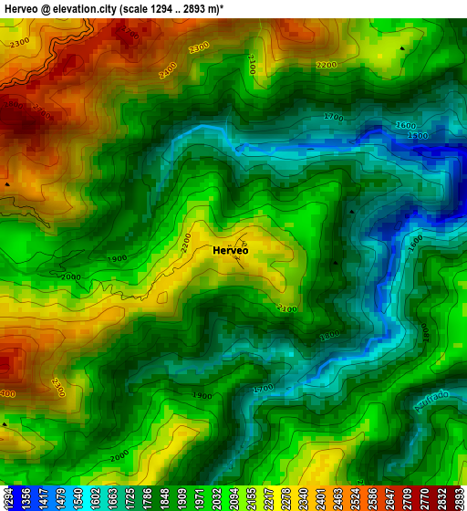 Herveo elevation map