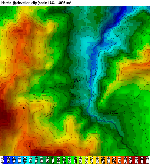 Herrán elevation map