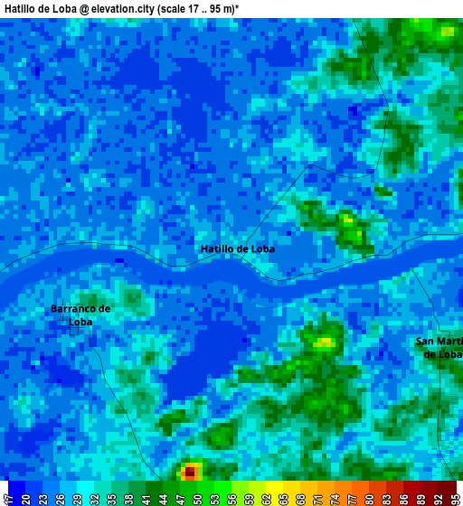 Hatillo de Loba elevation map