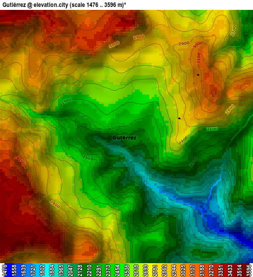 Gutiérrez elevation map