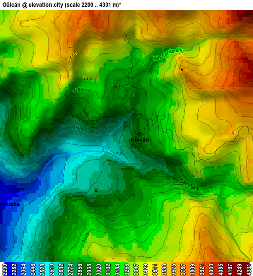 Güicán elevation map
