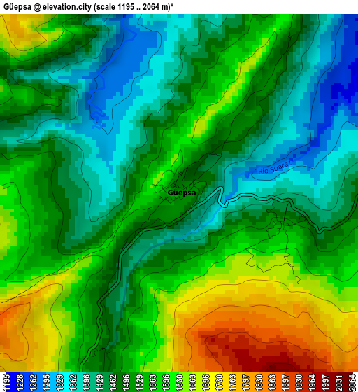 Güepsa elevation map