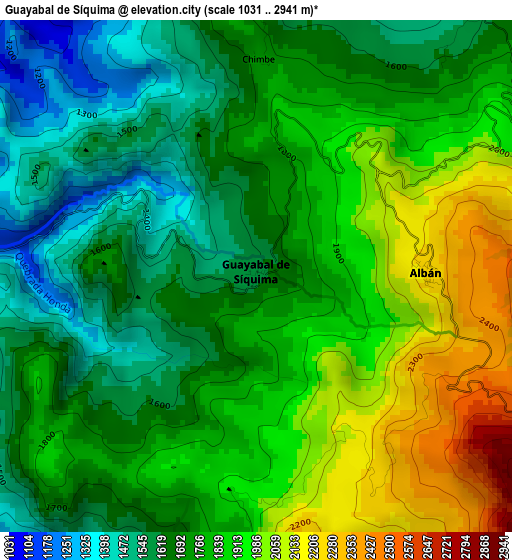 Guayabal de Síquima elevation map