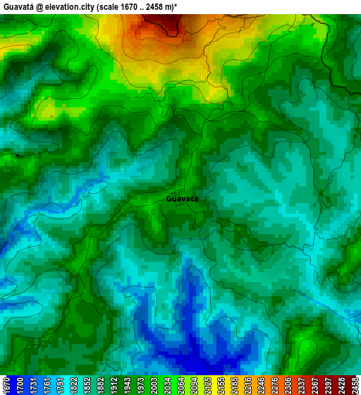 Guavatá elevation map