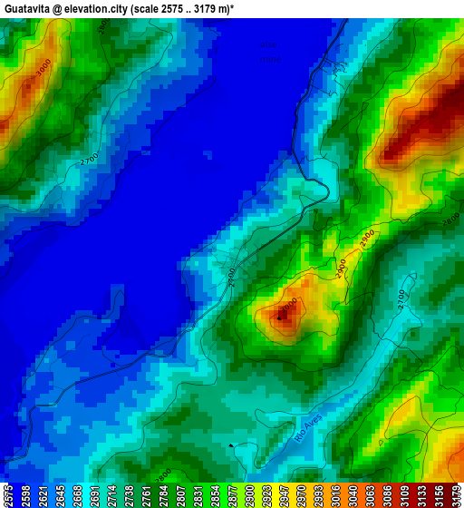 Guatavita elevation map