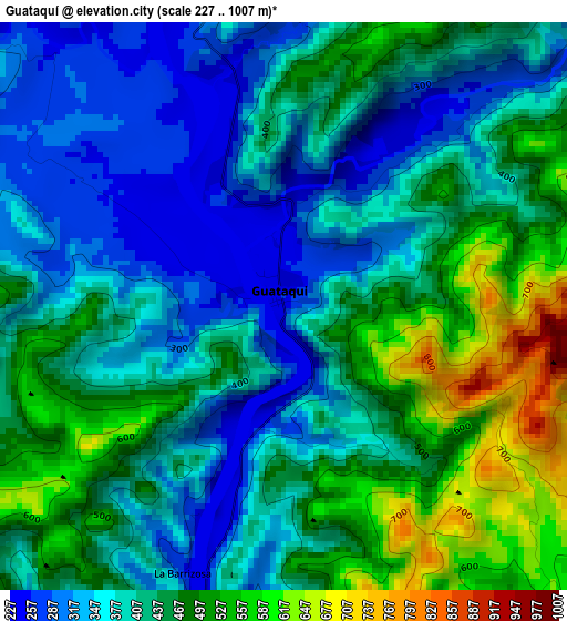 Guataquí elevation map