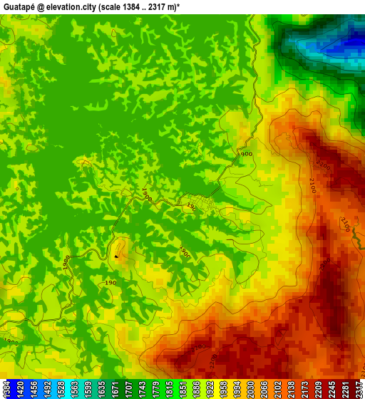 Guatapé elevation map