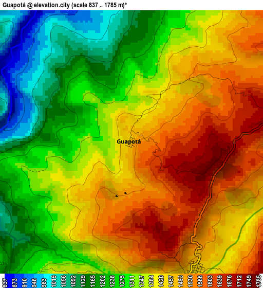 Guapotá elevation map