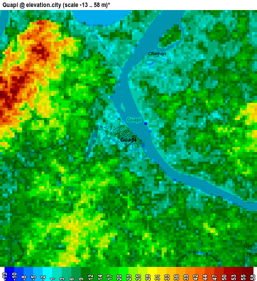 Guapí elevation map