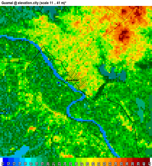 Guamal elevation map