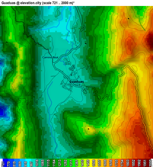 Guaduas elevation map