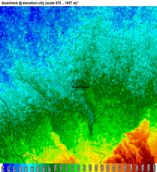 Guachené elevation map