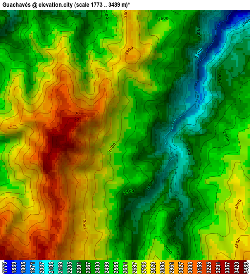 Guachavés elevation map