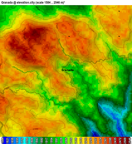 Granada elevation map