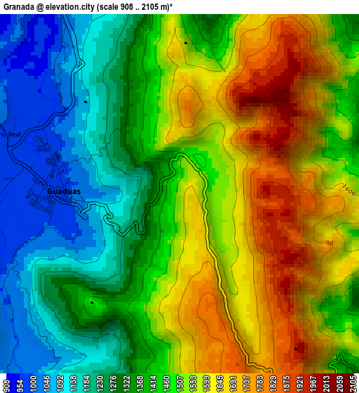 Granada elevation map