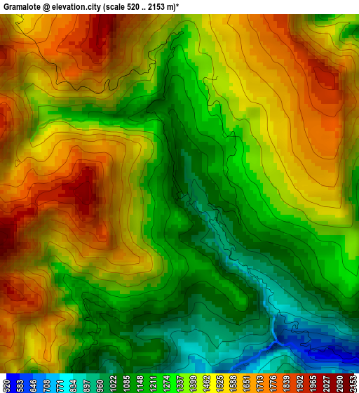 Gramalote elevation map