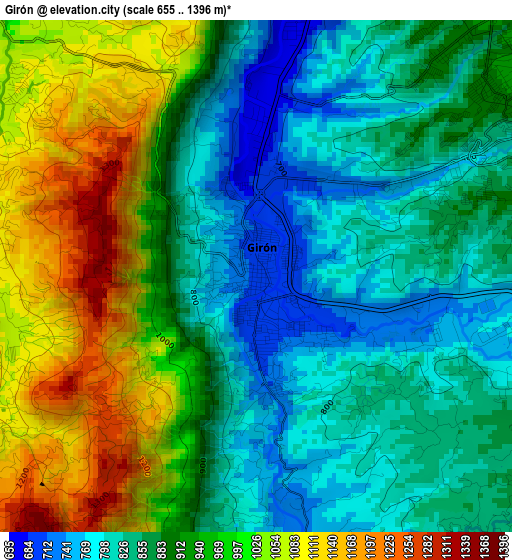 Girón elevation map