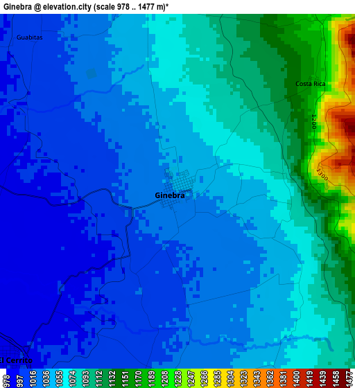 Ginebra elevation map