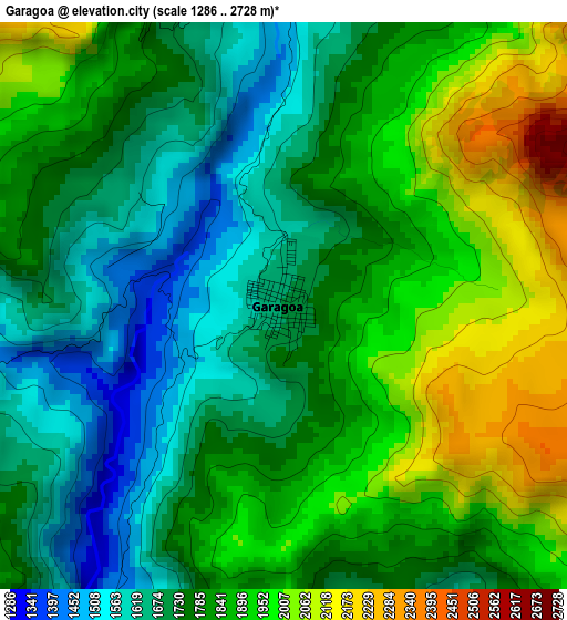 Garagoa elevation map