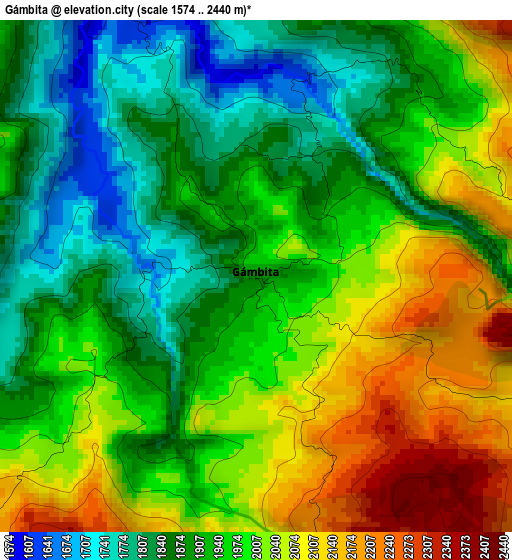 Gámbita elevation map