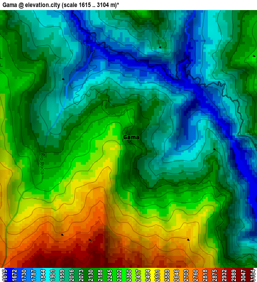 Gama elevation map