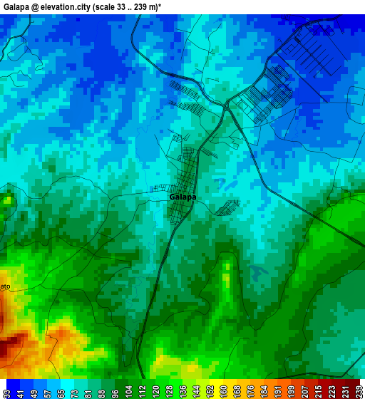 Galapa elevation map