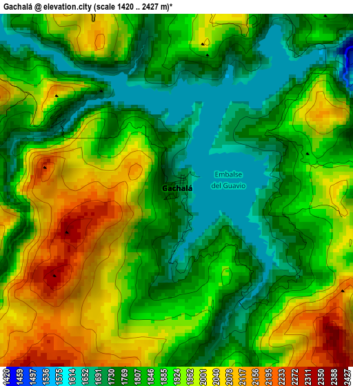 Gachalá elevation map