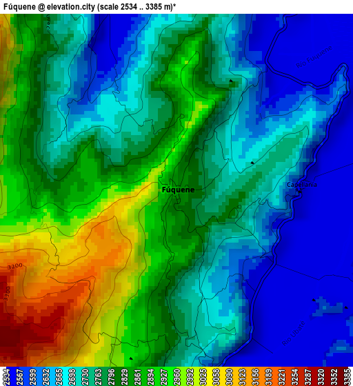 Fúquene elevation map