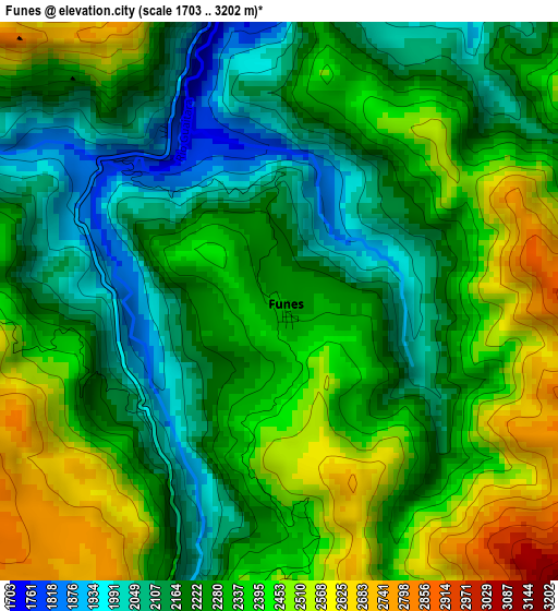 Funes elevation map