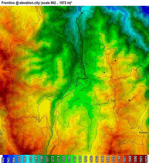 Frontino elevation map