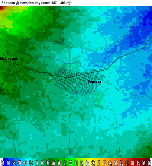 Fonseca elevation map