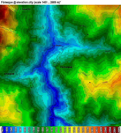 Fómeque elevation map