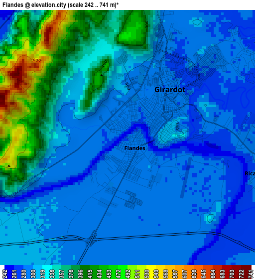 Flandes elevation map