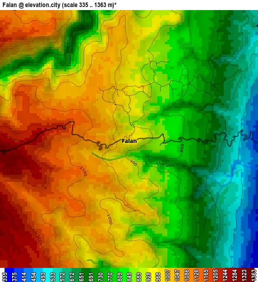 Falan elevation map