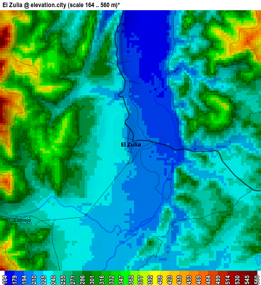 El Zulia elevation map