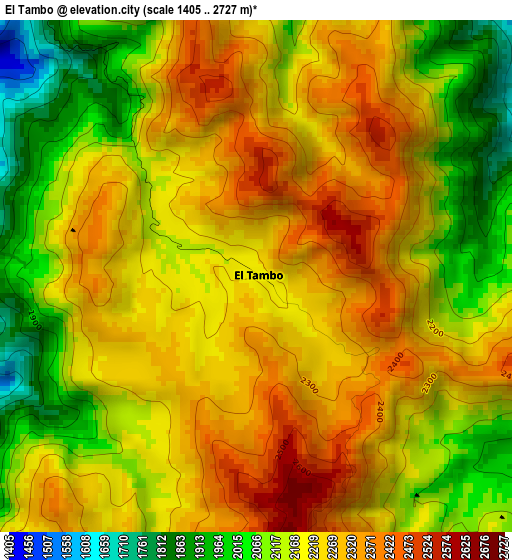El Tambo elevation map