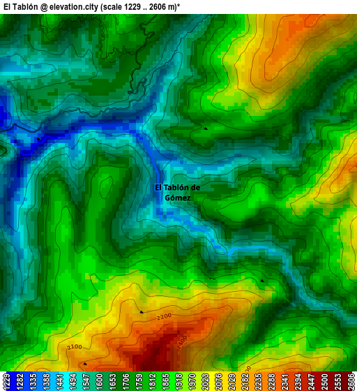 El Tablón elevation map