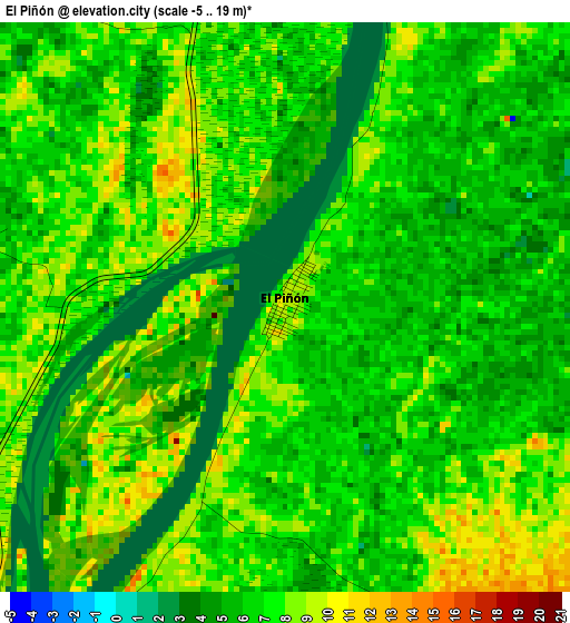 El Piñón elevation map