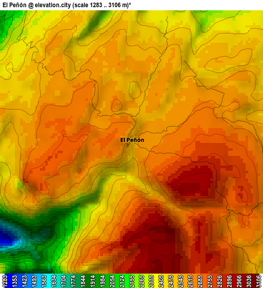 El Peñón elevation map