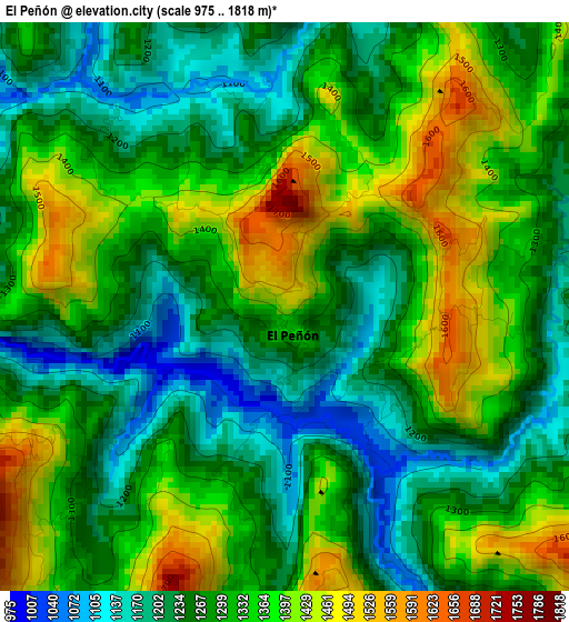 El Peñón elevation map