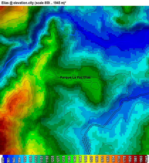Elías elevation map