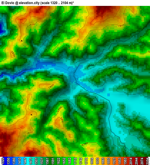 El Dovio elevation map