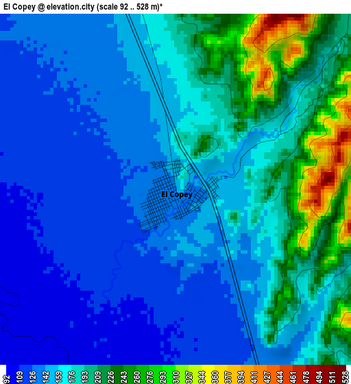 El Copey elevation map