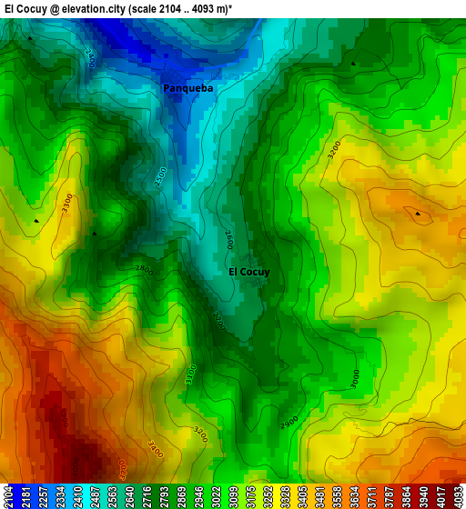 El Cocuy elevation map