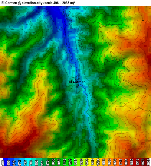 El Carmen elevation map