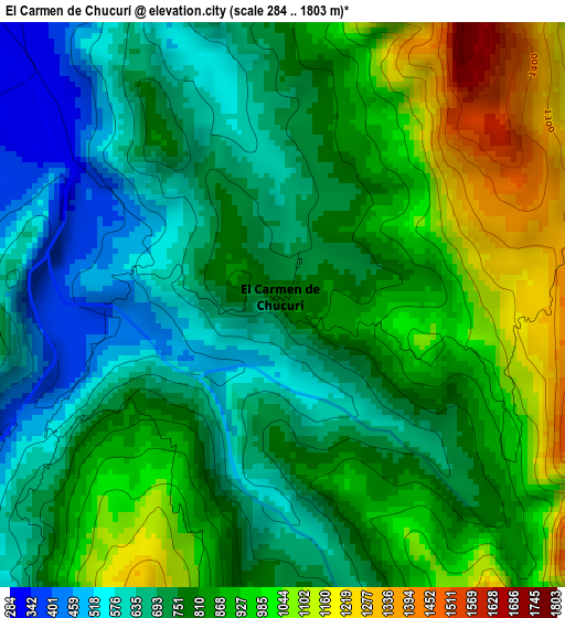 El Carmen de Chucurí elevation map