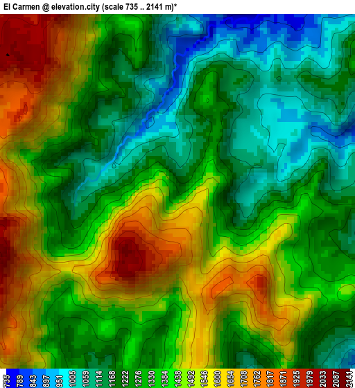 El Carmen elevation map