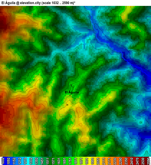 El Águila elevation map