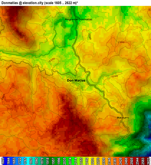 Donmatías elevation map