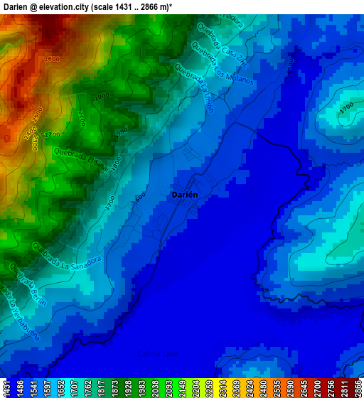 Darien elevation map